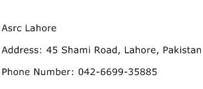 Asrc Lahore Address Contact Number