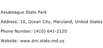 Assateague State Park Address Contact Number