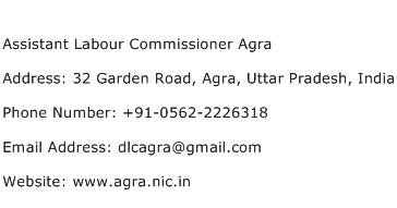 Assistant Labour Commissioner Agra Address Contact Number