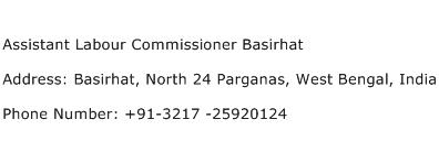 Assistant Labour Commissioner Basirhat Address Contact Number