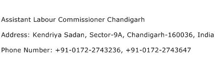 Assistant Labour Commissioner Chandigarh Address Contact Number