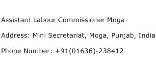 Assistant Labour Commissioner Moga Address Contact Number