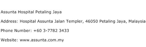 Assunta Hospital Petaling Jaya Address Contact Number