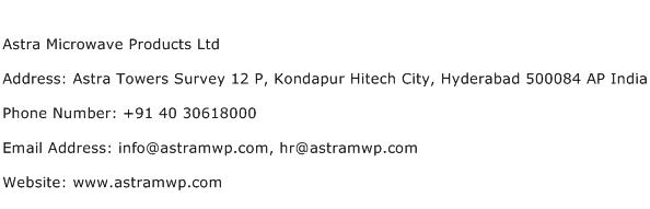 Astra Microwave Products Ltd Address Contact Number