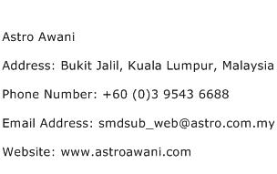 Astro Awani Address Contact Number