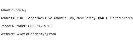 Atlantic City Nj Address Contact Number
