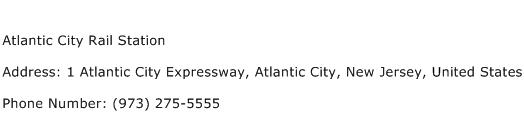 Atlantic City Rail Station Address Contact Number