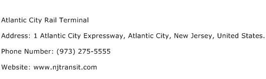 Atlantic City Rail Terminal Address Contact Number