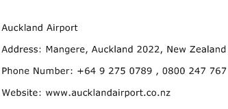 Auckland Airport Address Contact Number