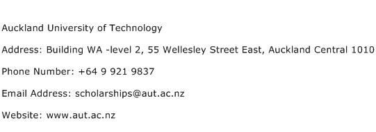 Auckland University of Technology Address Contact Number