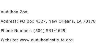 Audubon Zoo Address Contact Number