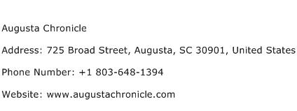Augusta Chronicle Address Contact Number