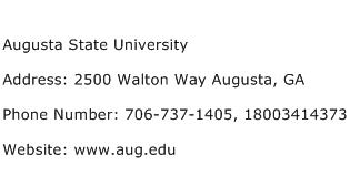 Augusta State University Address Contact Number
