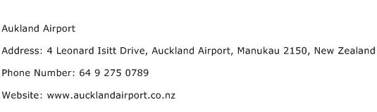 Aukland Airport Address Contact Number