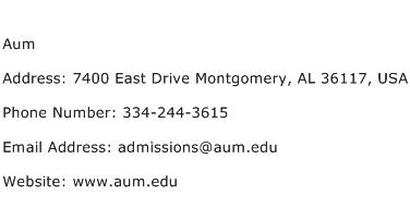 Aum Address Contact Number