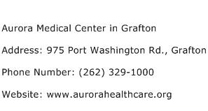Aurora Medical Center in Grafton Address Contact Number