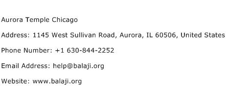 Aurora Temple Chicago Address Contact Number