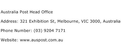 Australia Post Head Office Address Contact Number