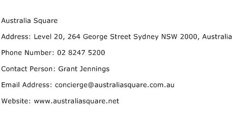 Australia Square Address Contact Number