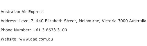 Australian Air Express Address Contact Number