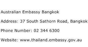 behagelig ulækkert Doven Australian Embassy Bangkok Address, Contact Number of Australian Embassy  Bangkok