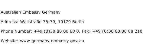 Australian Embassy Germany Address Contact Number