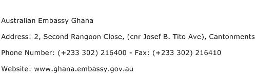 Australian Embassy Ghana Address Contact Number