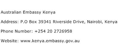 Australian Embassy Kenya Address Contact Number