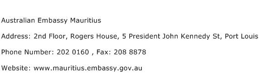 Australian Embassy Mauritius Address Contact Number