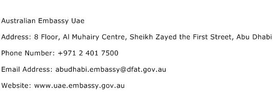 Australian Uae Address, Contact Australian Embassy Uae