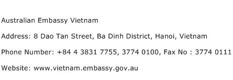 Australian Embassy Vietnam Address Contact Number