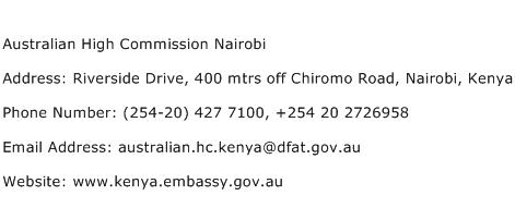 Australian High Commission Nairobi Address Contact Number