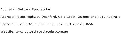 Australian Outback Spectacular Address Contact Number