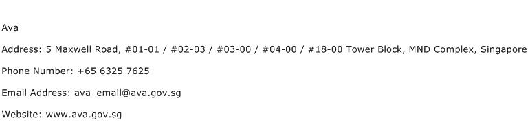 Ava Address Contact Number