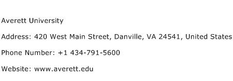 Averett University Address Contact Number