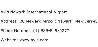 Avis Newark International Airport Address Contact Number