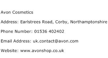 Avon Cosmetics Address Contact Number