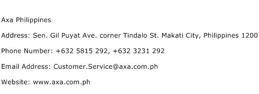 Axa Philippines Address Contact Number