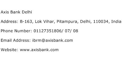Axis Bank Delhi Address Contact Number