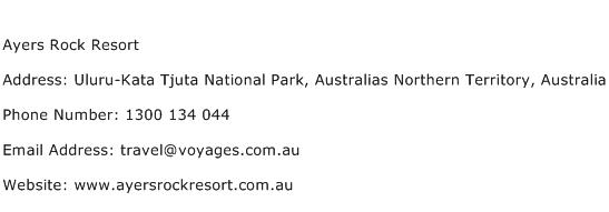 Ayers Rock Resort Address Contact Number