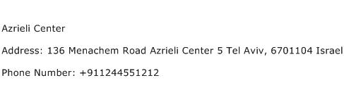 Azrieli Center Address Contact Number