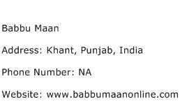 Babbu Maan Address Contact Number