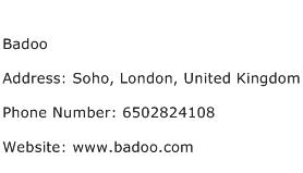 Badoo Address Contact Number