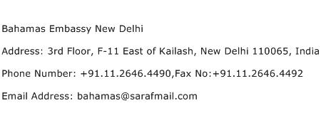 Bahamas Embassy New Delhi Address Contact Number