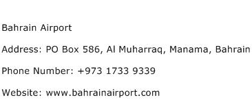 Bahrain Airport Address Contact Number