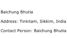 Baichung Bhutia Address Contact Number