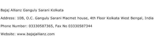 Bajaj Allianz Ganguly Sarani Kolkata Address Contact Number