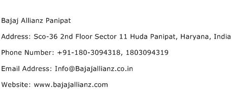 Bajaj Allianz Panipat Address Contact Number