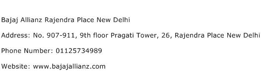 Bajaj Allianz Rajendra Place New Delhi Address Contact Number