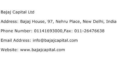 Bajaj Capital Ltd Address Contact Number